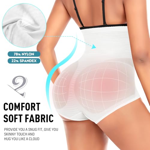 Image of Werena Women Tummy Control Shapewear Panties Shaping Underwear High Waist Body Shaper(#1 Shaping High White, X-Large)