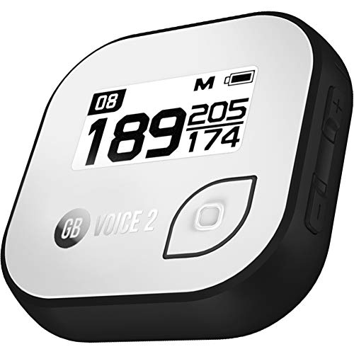 Golf Buddy Bundle Voice 2 Golfbuddy Voice2 Easy-to-Use Talking GPS (White/Black) + Silicon Wristband (Black)