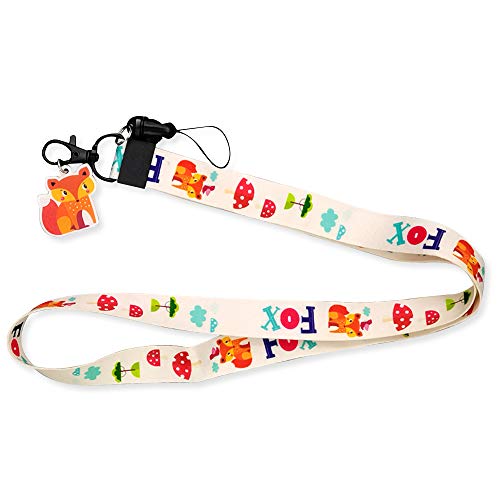 Funny Fox Lanyards for Keys Cute Lanyards for id Badges Cool Kids Lanyard for Keys Neck Lanyard Key Chain Holder