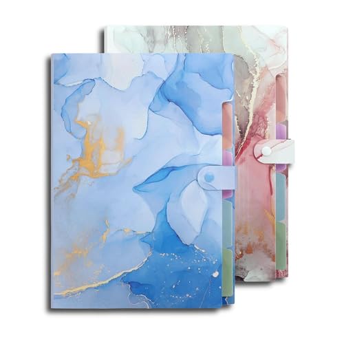 Image of Corslet Pack of 2 Expanding File Folder,Folders for Important Documents Organizer,Accordion File Organizer,Aesthetic Folders for School Students,5 Pockets File Folder for Home Bills with Lables