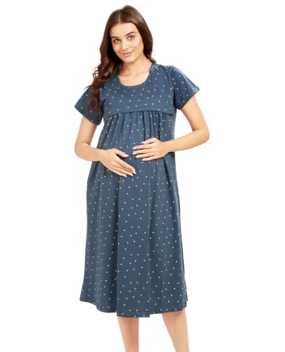 Image of AV2 Women's Cotton Floral Calf Length Maternity Nighty
