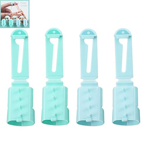 4 Pieces Yarn Guide Finger Holder Knitting Thimble Tool Plastic Yarn Guide Separated Yarns Tools for Crochet Knitting Crafts Accessories, 2 Colors
