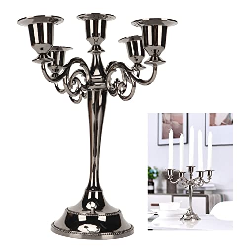 Gloglow Metal Candelabra, Elegant Taper Candle Holder 5 Arms For Party #TOP1