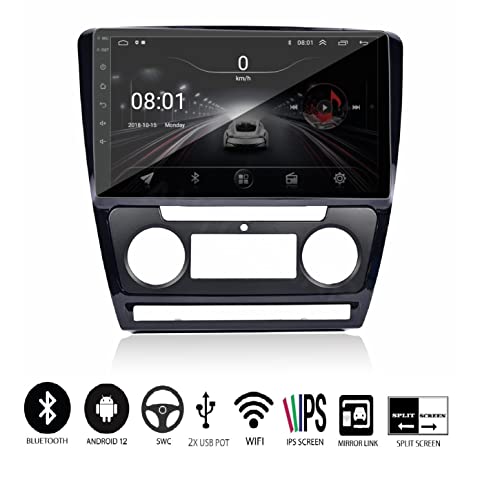 Image of AUTO SNAP 9 Inches 22cm Touch Screen Android 12 Gorilla Glass IPS Display Car Stereo with 2GB RAM /16 GB ROM GPS /Wi-Fi /Navigation /Steering Wheel Controls Mirror Link Compatible for Skoda Rapid /Laura
