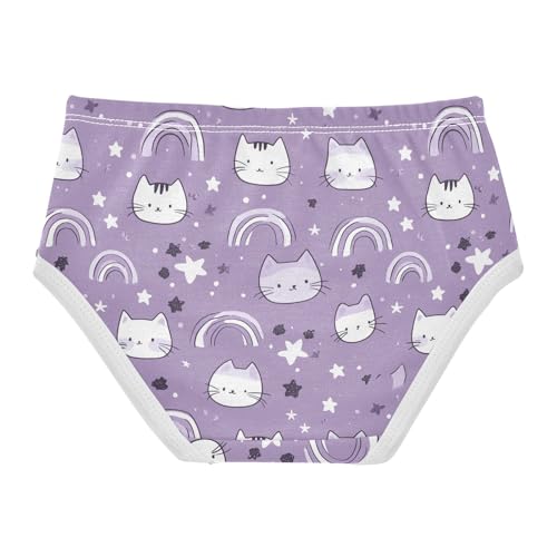 Little Girl Underwear Toddler Panties Kids Undies Cute Cat Rainbow Soft Cotton Briefs 2T-8Y2
