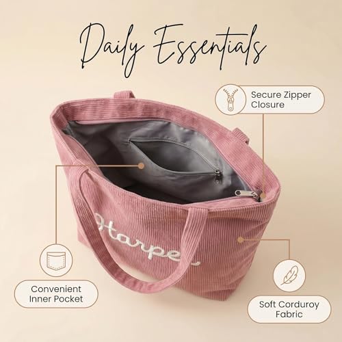 Bolso Tote personalizado de pana para mujer miniatura 7