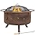 Sunnydaze Cosmic Outdoor Fire Pit Set with Cooking Grill and Spark Screen, Patio Wood Burning Round Firepit Bowl, 30 Inch