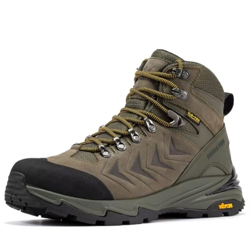 BOTAS PRO Men's Waterproof Hiking Boots, 6 Inch Slip Resistant Light Weight Outdoor Boots(BP22123-9)