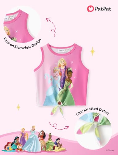 Image of Disney Stitch丨 Frozen丨 Minnie Mouse丨Princess丨Winnie Tank Top+Dolphin Shorts Girls Outfits Workout Athletic Set Summer