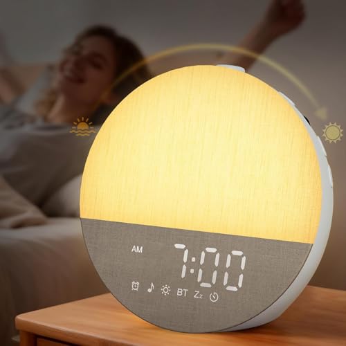 Sunrise Alarm Clock with Sound Machine: Gentle Gradual Wake Up Light for Heavy Sleepers Relieve...