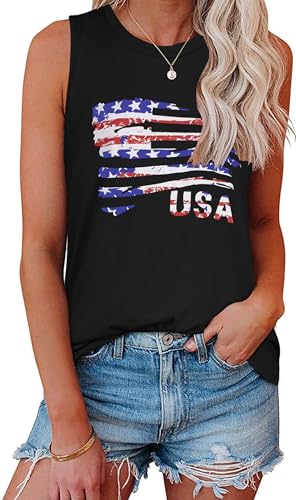 Image of Womens Tank Tops Summer Casual Sleeveless Top Loose Fit Basic Tunic Shirts
