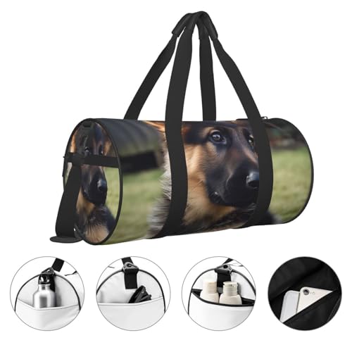 Travel Duffle Bag Weekender Bags For Men Women With Shoe Compartment Large Capacity Weekender Overnight Bag German Shepherd Puppy Carry On Tote Bags Sport Gym Bag For Travel Yoga3