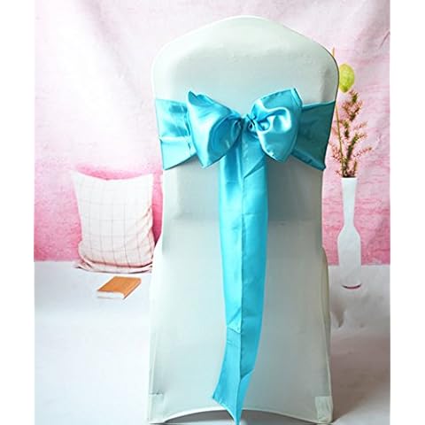 Babat 25x Satin Stuhlschleifen in türkis Läufer TAFT Schleife Schleifen Stuhlhussen Hochzeit Cover