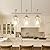 21.2" Dining Room Light Fixture/Chandelier Over Table, 3-Light Brushed Nickel Kitchen Island Lighting with Clear Glass Shade, Modern Hanging Pendant Lights Fixture for Kitchen Island, Dining Room, Bar