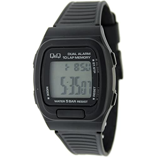 CHRISTIAN GAR Q & Q Nac9-101 Reloj Digital para Hombre Caja De Resina Esfera Color Gri