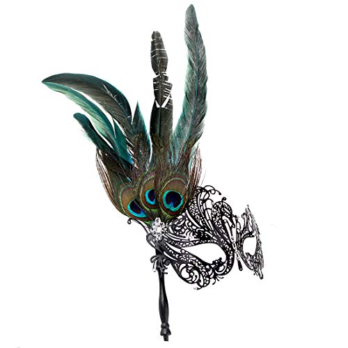 Ietang Couple Mask Half Venetian Masquerade Ball Mask Party Costume Accessory (Feather-1) #TOP6