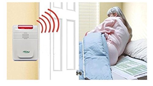 Wireless bed exit alarm with long term bed sensor pad (no alarm in patient's room.