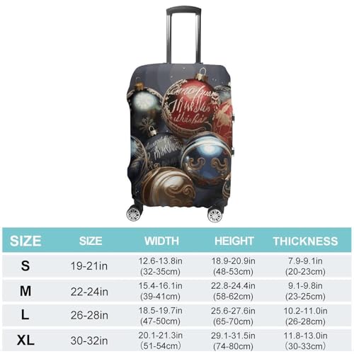 Christmas Balls Printed Luggage Cover Protector, Fits 18-32 Inch Luggage2