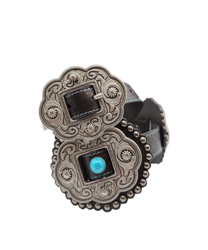 ROPER Women's Floral Embossed Leather Concho Belt4