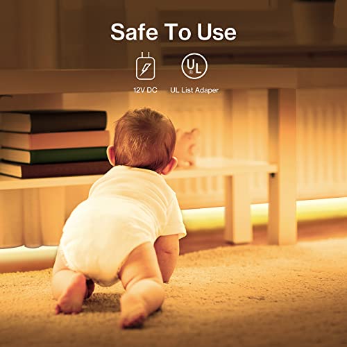 Image of Olafus 32.8ft LED Strip Lights Warm White, Dimmable Soft White Light Strip 3000K with Adhesive Clips, 12V 10M Flexible Led Lights for Bedroom Indoor Kitchen, UL Listed Plug, 600 LEDs 2835 (Pack of 3)