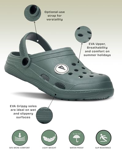 Image of Impakto Slide N' Glide Comfortable Stylish Lightweight Water Resistant with Anti-Skid Soles Clogs for Men