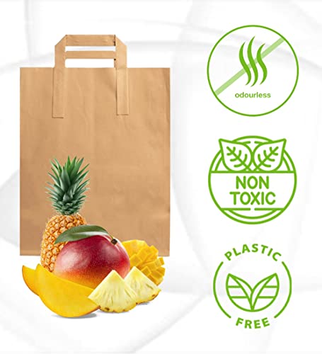 Ayn Al Madina Paper Bags with Handles -100 Small Brown Paper Bags 7x9x3.5”-Perfect for Lunch Takeaway, Grocery and Party use - Image 4
