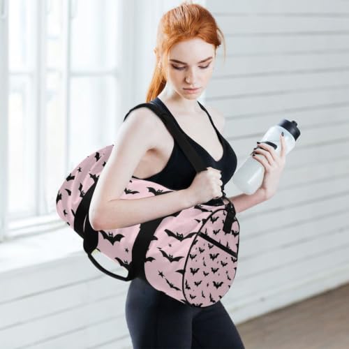 Bolsa de gimnasio ligera con bolsillo interior y estampado gótico de estrellas 6
