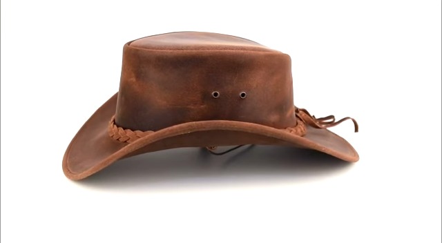 7867 Leather Cowboy Hat For Men Women Lightweight Handcrafted Western Real Leather Cowboy hat for Men & Women - Reddish Brow  main image 4