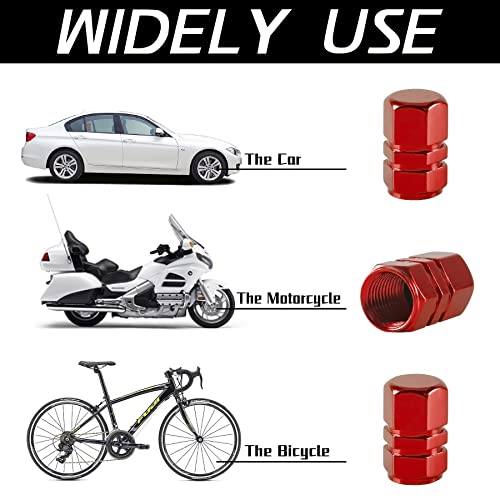 Justtop Car Tire Valve Stem Caps, 12Pcs Air Caps Cover, Universal For Cars, Suvs, Bike, Trucks And Motorcycles-Red #TOP2