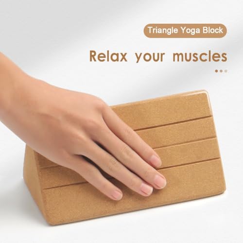 Bloques de corcho para yoga en casa o estudio con diseño triangular natural 3
