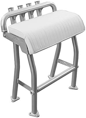 Dolphin T Tops 29" Leaning Post Bench Seat, Integrated 4 Rod Holders, Fits Most Fishing, Center Console, and Bay Boats, Heavy Duty Anodized Aluminum, Length 29 inch, Width 15.7 inch, Easy Install