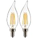 Sunlite CFC/AQ/E12/DIM/CL/27K/2PK 40W Equivalent LED Filament Antique Style Chandelier Light Bulb with Candelabra Base Dimmable (2-Pack), Warm White