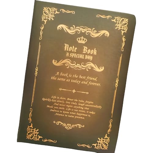 SATOMO アンティークノート A5 日記帳 魔法書 洋書風 魔導書 インテリア スケジュール帳 (ブラウン)