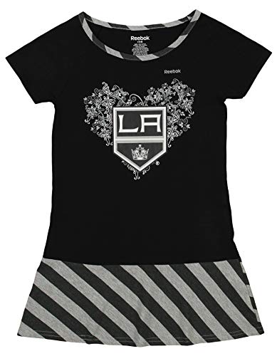 Outerstuff NHL Little Girls Los Angeles Kings Fancie Dropwaist Dress, Black, Medium