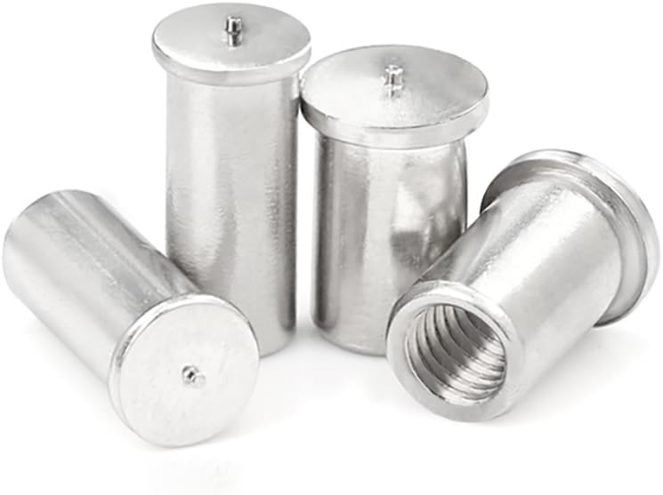 M3 Inner threaded Aluminum welding spot nuts Solder point nut sleeve Butt joint weld screw nail 6/8/10/12/15/20/25mm stud length - (Size: M3x15mm 8pcs)