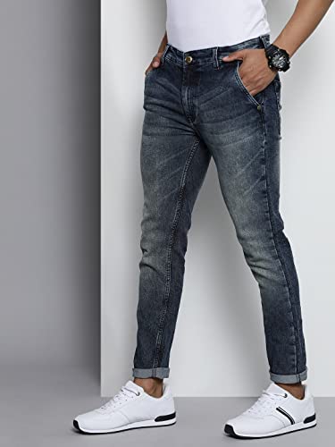 Image of The Indian Garage Co Men Slim Fit Solid Mid-Rise Stretchable Jeans