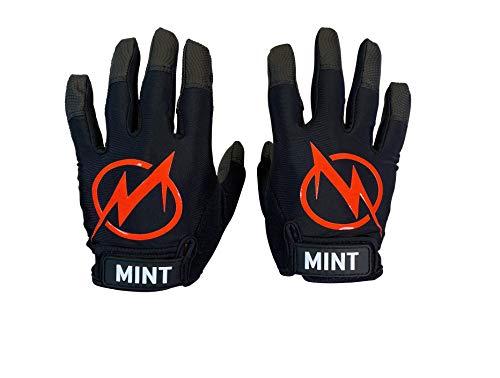 Mint Ultimate - Sports Gloves with Friction Grip, Breathable Gloves for Ultimate Frisbee, Cutter 4 Premium, Medium, Black
