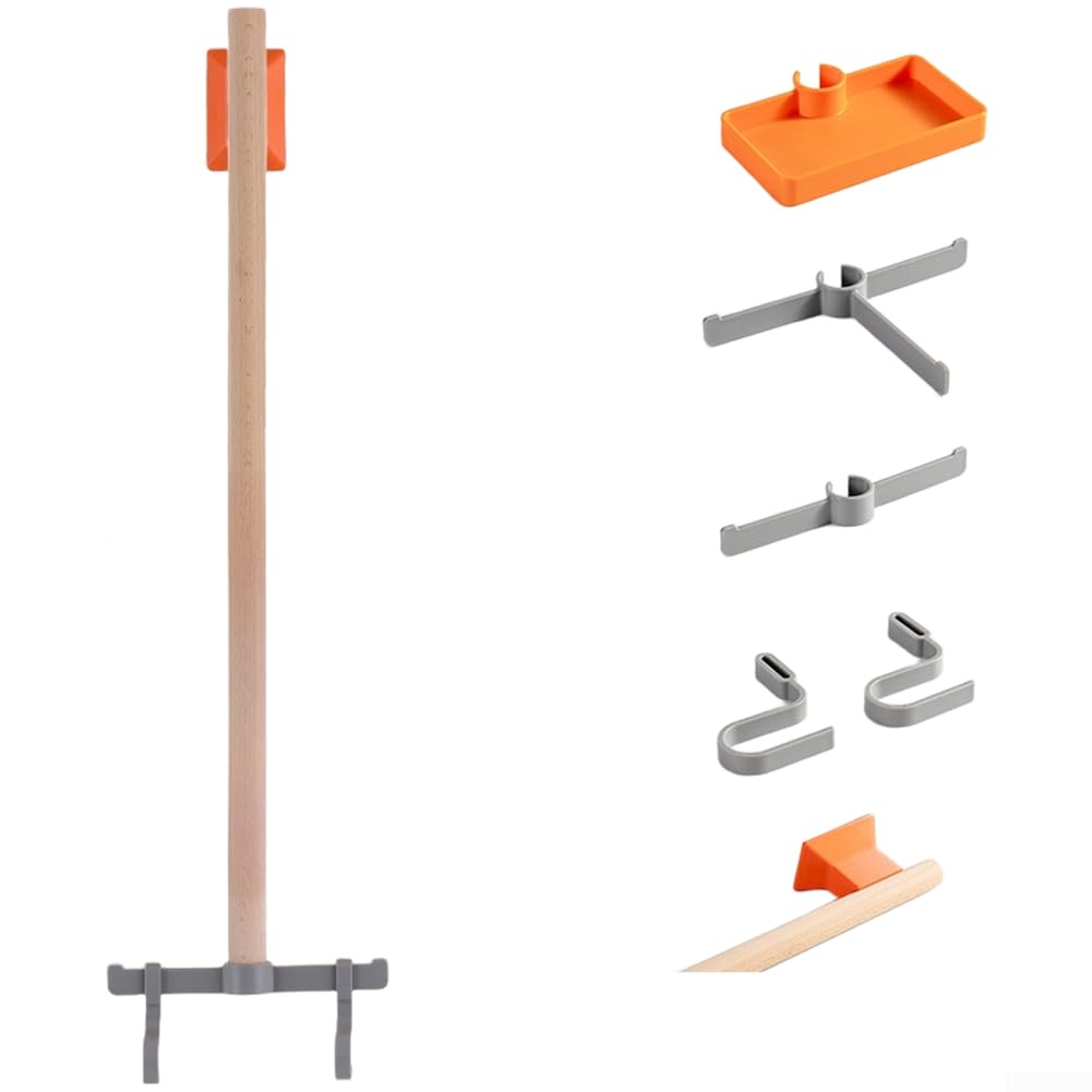 Organizador de ciclismo ajustable de madera con soporte para casco