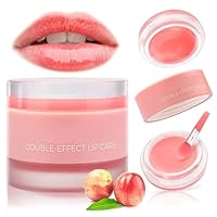 Lip Scrub mit Kollagenpeptid, Pfirsich-Lippenpeelings zur Feuchtigkeitspflege über Nacht, zur Lippenpflege zur Reparatur rissiger, Sanftes Peeling der Leave-in-Lippenmaske (Peach)