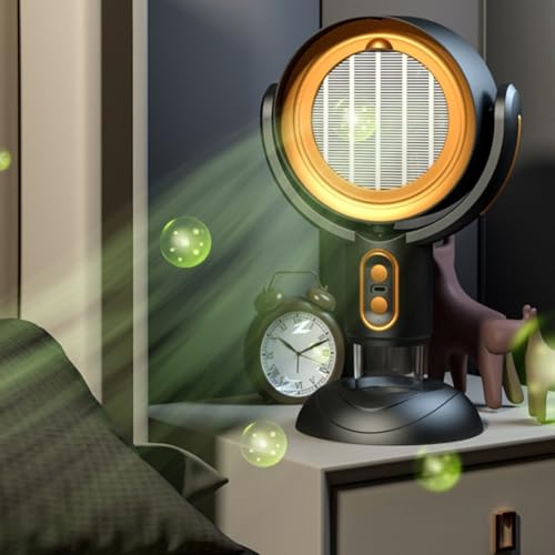 Ventilador de escape de escritorio recargable negro-morado con purificación 7