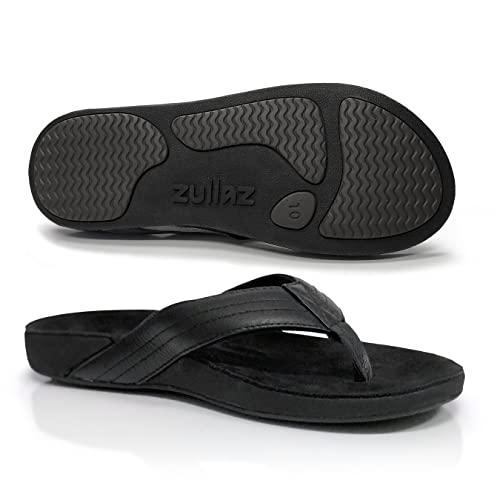 Byron Orthotic Flip Flops for Men, Stylish & Comfortable Orthopedic Sandals with Biomechanical Arch Support Genuine Leather Strap3