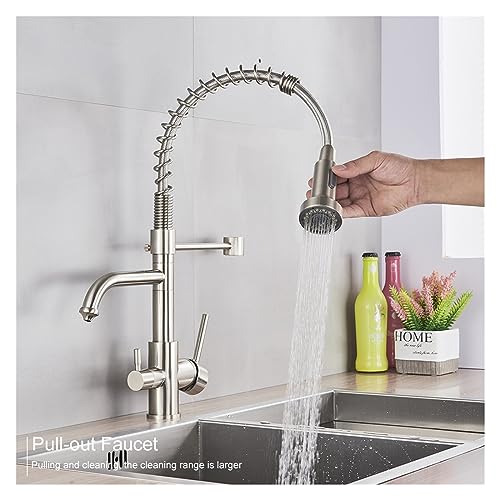 Filtre à eau pure robinet de cuisine extractible chrome contre eau calcaire - 6