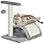 PawHut Cat Tree for Indoor Cats Scratching Post Kitten Scratcher Kitty Activity Play Center Sisal Rotatable Top Bar Tunnel Dangling Ball Light Grey