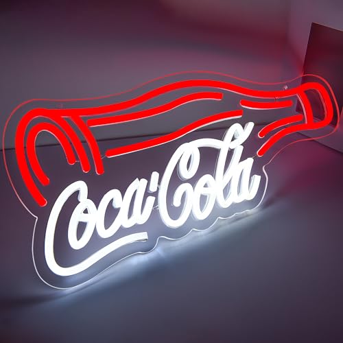 Image of Cola Neon Sign for Wall Decor Cola Neon Light for Bedroom Dimmable Led Business Sign Suitable for Man Cave Bar Pub Store Bistro Restaurant Party Club Birthday Gift Art Size 16.1 * 11.0 In(ZYLD114)