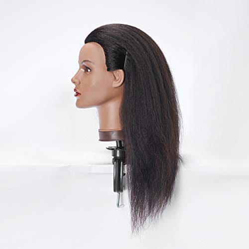 image for Hairlink 100% Real Hair Afro Mannequin Head Hairdresser Hair Styling T