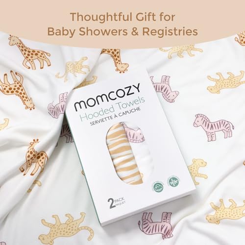 Image of Momcozy Baby Towel with Hooded - Ultra Soft & Absorbent Large Bath Towel Set for Comfort & Gentle on Baby's Skin - Shower Gift & Bath Essential & Baby Registry Search for Newborn,Infant,Toddler,Kids