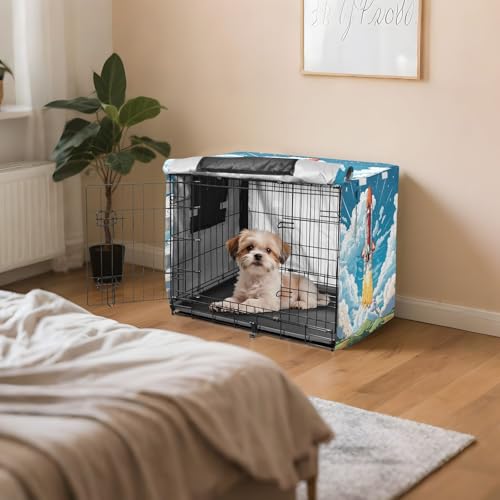 Housse imperméable cage chat et chien dessin animé fusée extérieure - 8