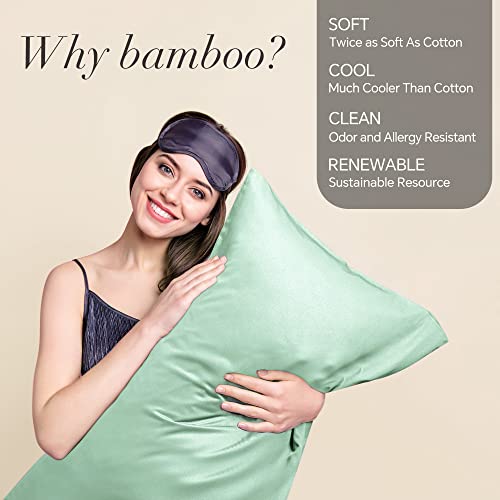 Image of BEDELITE Cooling Pillow Cases Queen, Rayon Made from Bamboo, Mint Green | Cooling and Breathable Pillow Cover for Hot Sleepers & Night Sweats, Silky Soft Cozy, Envelope Closure, 20 inchx30 inch, Set of 2