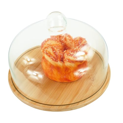 Relaxdays Plato para Tartas, Tapa de Vidrio,...