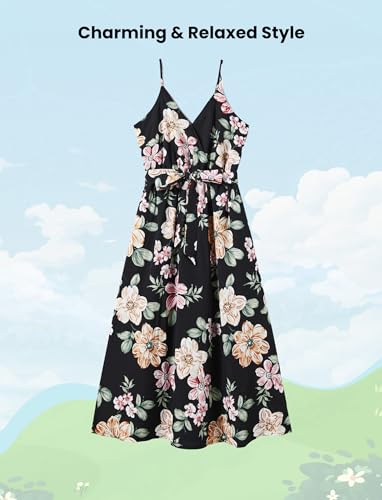 Image of PATPAT Family Matching Outfits Mommy and Me Dresses Hawaiian Tropical Vacation Beach Spaghetti Strap Dress and Shirt